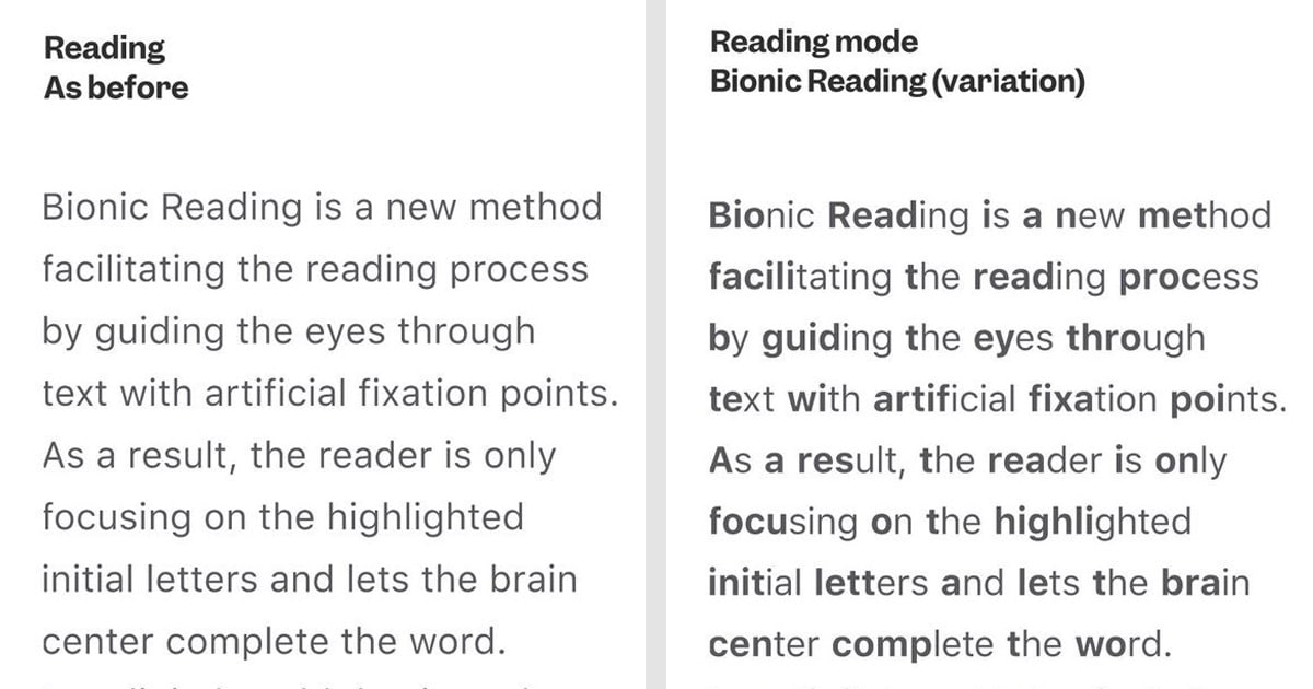 Fuente lectura bionica